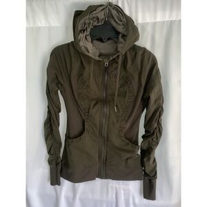 Lululemon 6 Dance Studio Jacket III Hooded Green Reversible W4BG3S